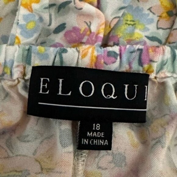 ELOQUII Cinched Front Floral Midi A-Line Dress Size 18W - Picture 6 of 12